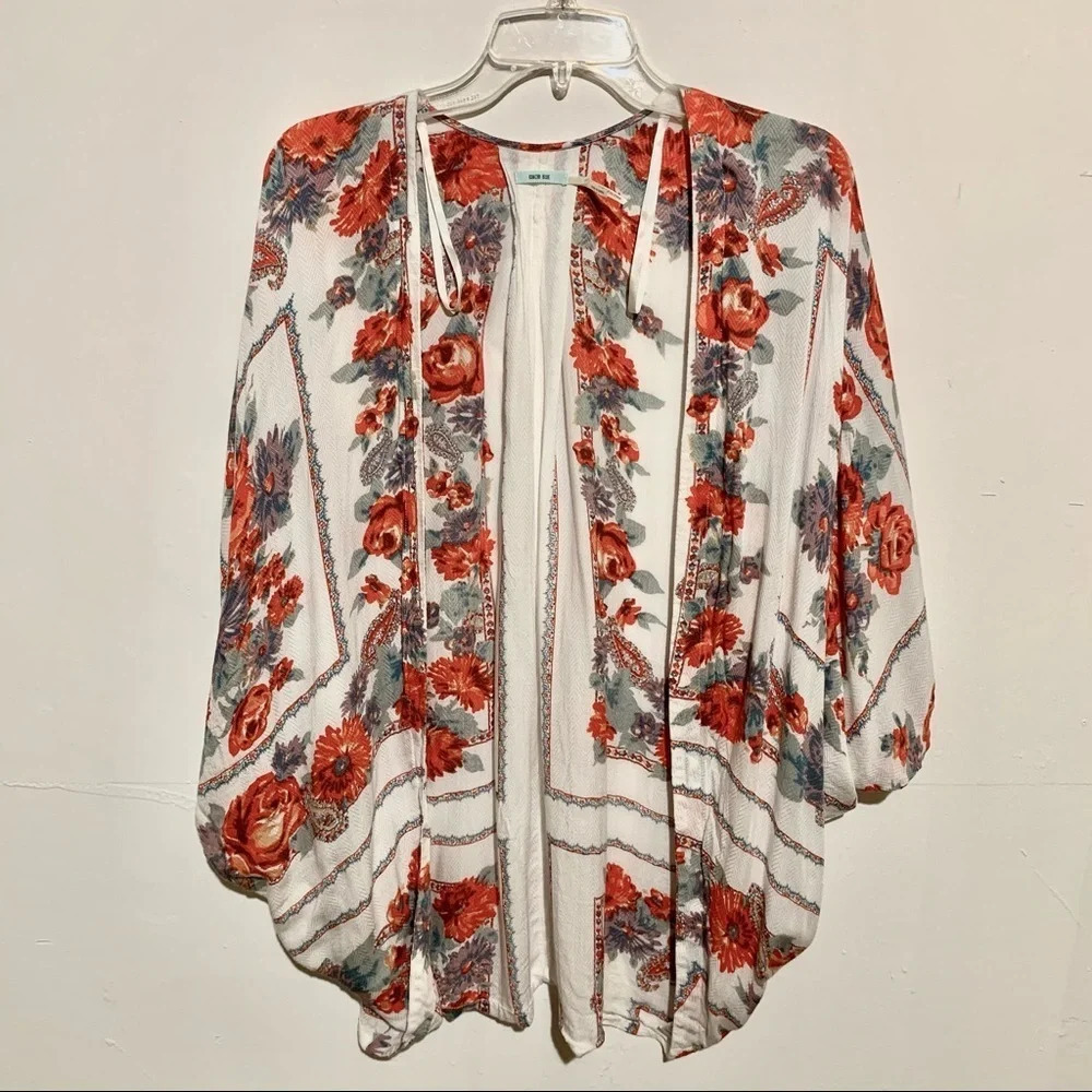 Kimchi Blue Floral Kimono Open Front Cardigan